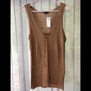 Arden B. sleeveless sweater, with suede lacing